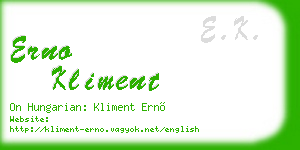 erno kliment business card